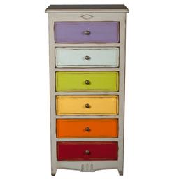 Chiffonnier 6 tiroirs prof. 40 cm, merisier massif