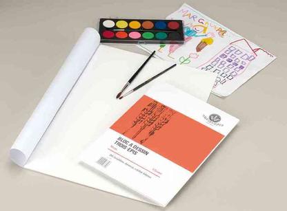 Bloc de 20 feuilles à dessin '3 Epis', format A4 110g blanc
