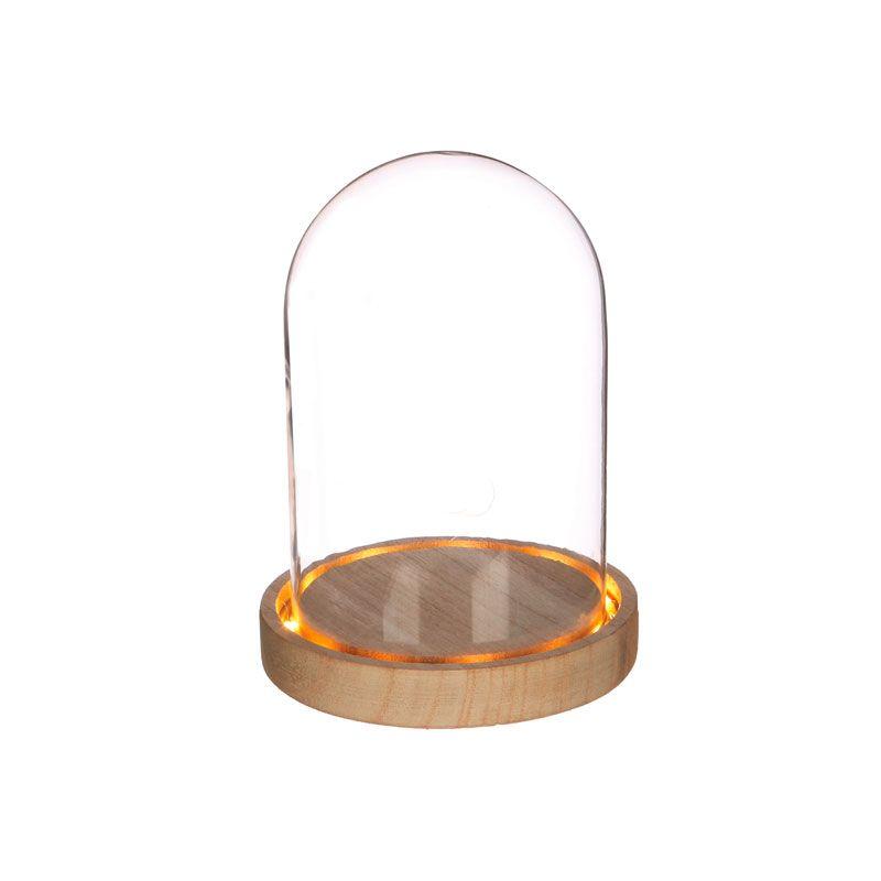 Cloche en verre lumineuse 16,5 cm x Ø 12,5 cm