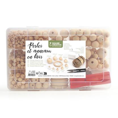 747 perles et anneaux en bois