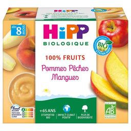 Coupelles pommes pêches mangues 4x100g