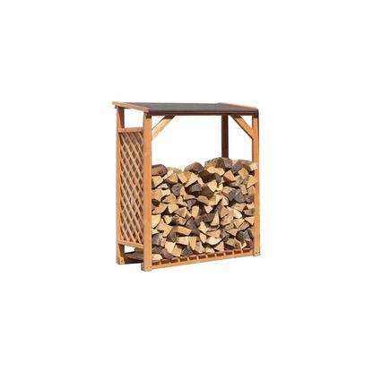 Extension abri bûches en bois coloris miel