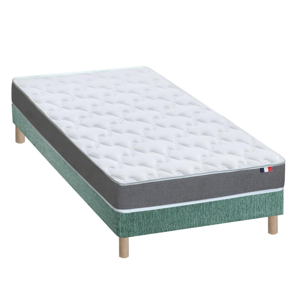 Ensemble matelas mousse sommier vert 90x190 thumbnail