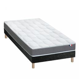 Ensemble matelas mousse hr sommier noir 90x190