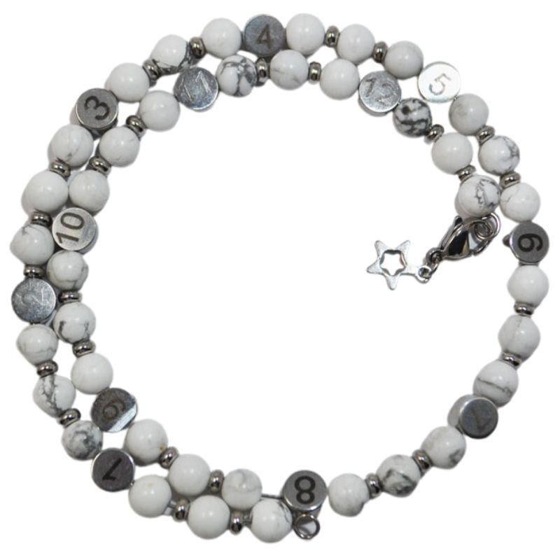 Bracelet d'allaitement - Howlite & Magnésite thumbnail
