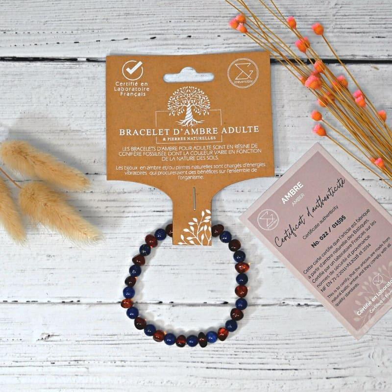 Bracelet adulte - Ambre / Lapis Lazuli thumbnail