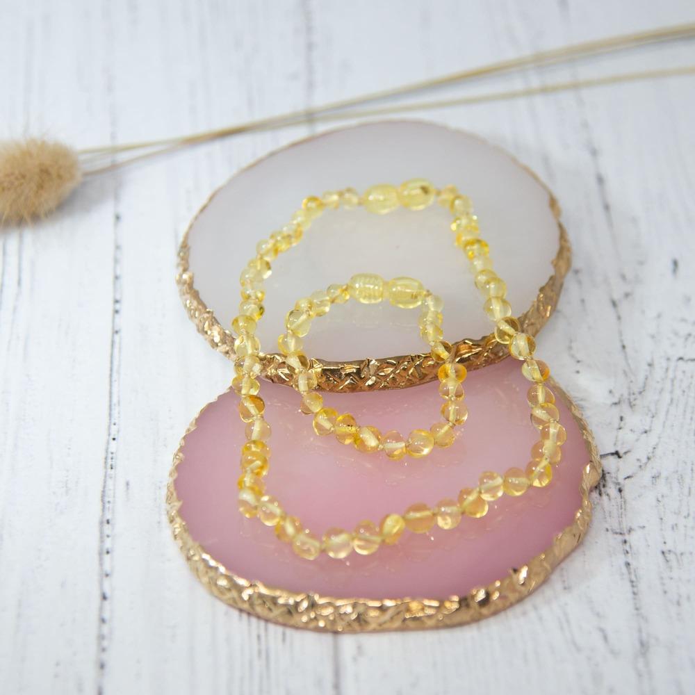 Box bracelet 14cm et collier 32cm en Ambre - thumbnail