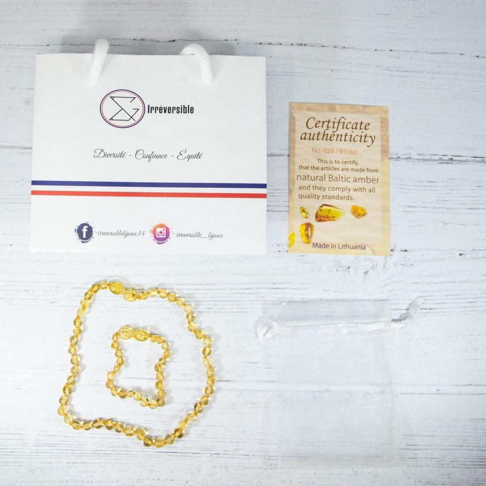 Box bracelet 14cm et collier 32cm en Ambre - thumbnail