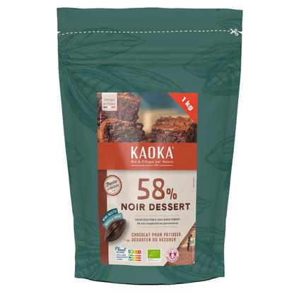 Palets de chocolat noir 58% Bio et équitable 1kg