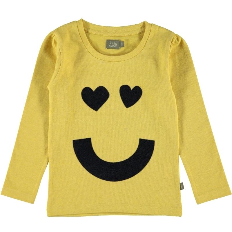 T-Shirt Fille "Happy" Bio Jaune thumbnail