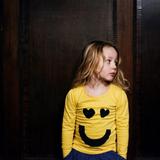 T-Shirt Fille "Happy" Bio Jaune thumbnail