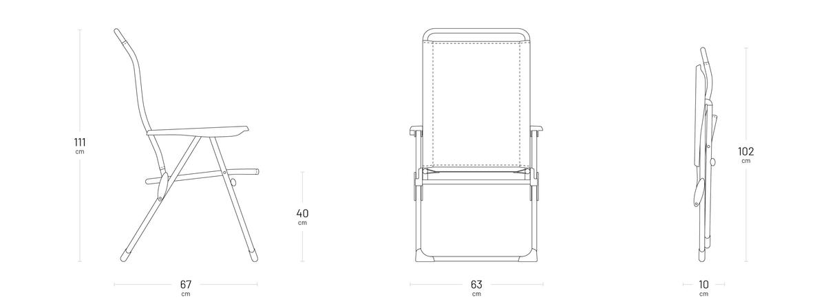 Fauteuil pliant matelassé multi-positions - ALU CHAM thumbnail