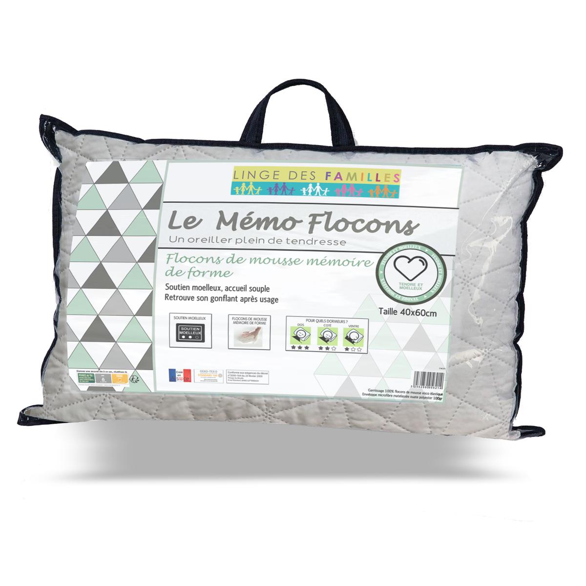 Oreiller à Flocons Mémoire de Forme