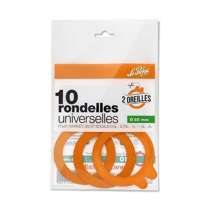 10 rondelles caoutchouc 2 oreilles 85mm