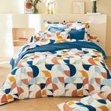 Taie d'oreiller 50x70 cm percale de coton MODULO bleu cobalt thumbnail