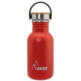 Gourde inox 500ml Rouge, bouchon inox et bambou thumbnail