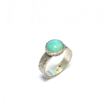 Bague Ethnique Awá Argent 925 et Amazonite
