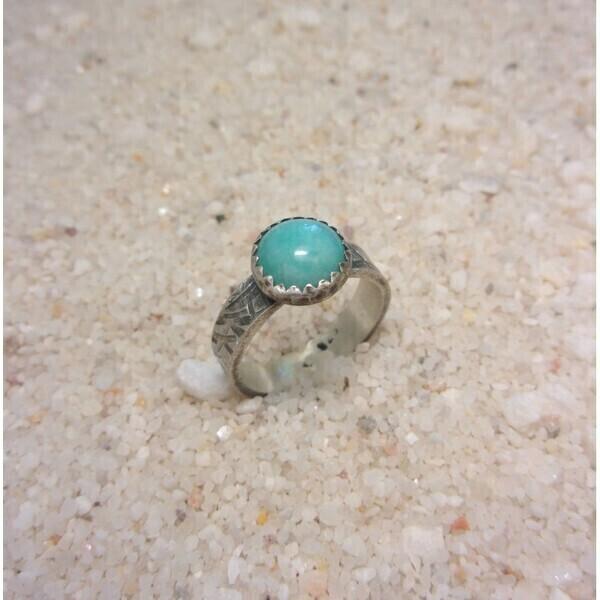 Bague Ethnique Awá Argent 925 et Amazonite thumbnail