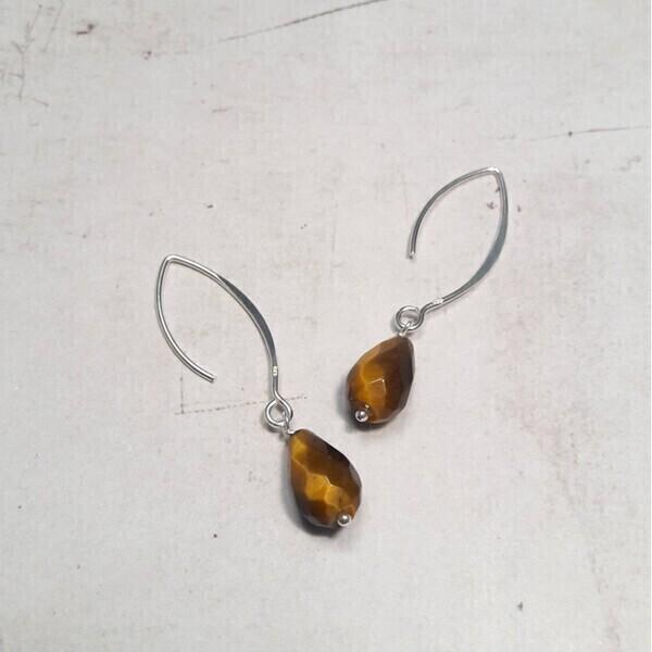 Boucles D'Oreilles Iara Œil de Tigre Argent 925 thumbnail
