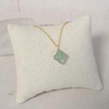 Collier Trèfle Aventurine Verte  Argent 925 Doré thumbnail