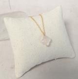 Collier Trèfle Quartz Rose  Argent 925 Doré thumbnail