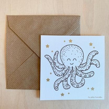 Carte de correspondance - Pieuvre étoilée