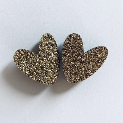 Pin's pailleté - Cœurs à partager - Doré