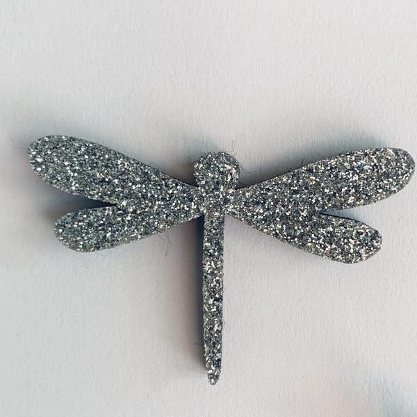 Pin's pailleté - Libellule - Argenté thumbnail