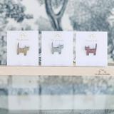 Broche pailletée -  Chat debout - Dorée thumbnail
