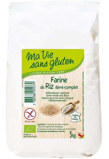 Farine de riz demi complet bio 3kg