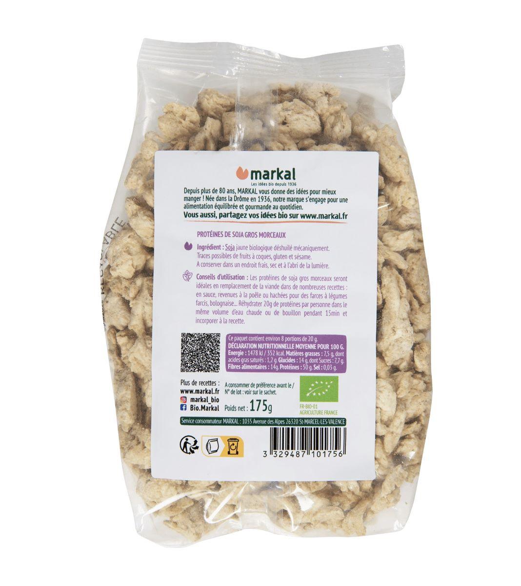 Protéines de soja gros morceaux bio 175g thumbnail