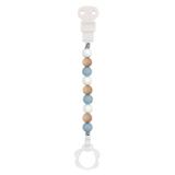 Attache tétine silicone bleu blanc beige thumbnail