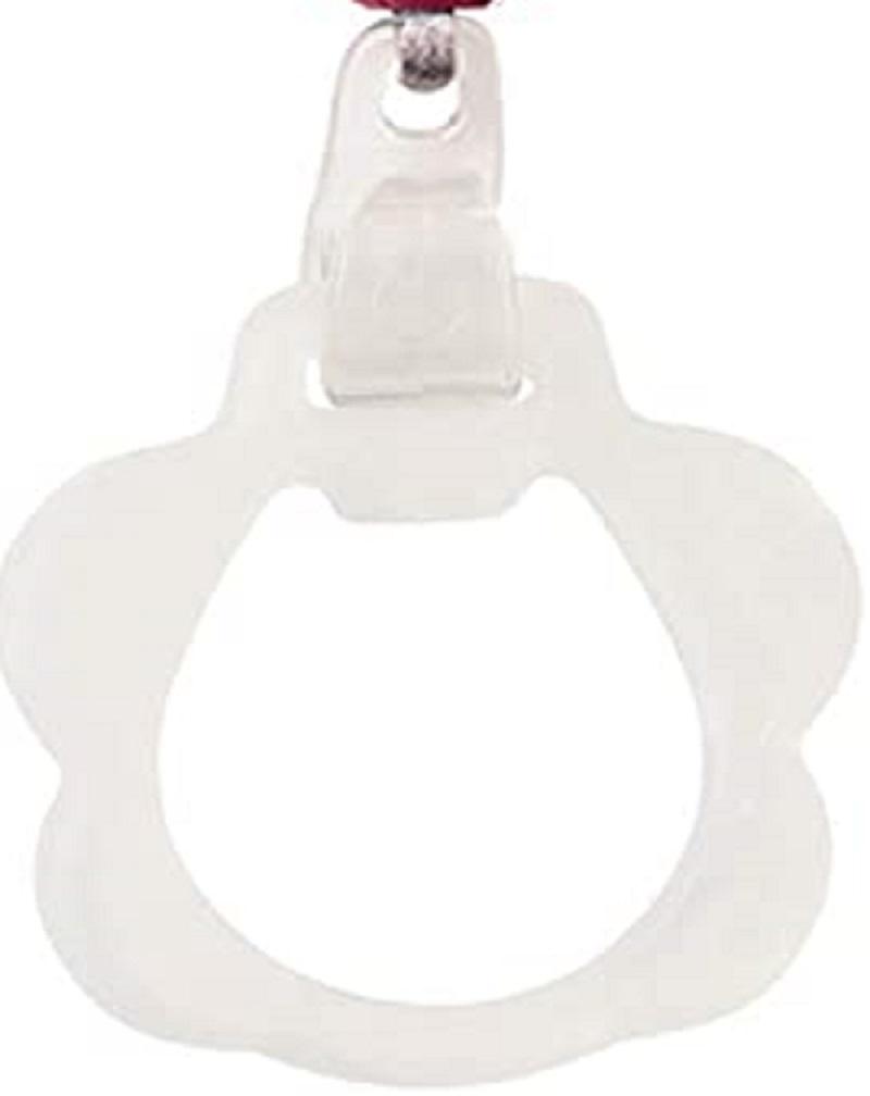 Attache tétine silicone bleu blanc beige thumbnail