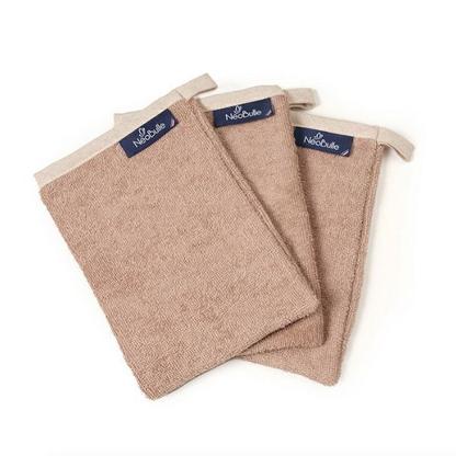 Lot de 3 gants de toilette reversibles