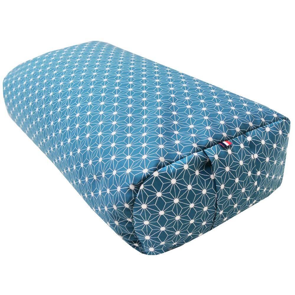 Bolster Plat Rechargeable | Géométrique Bleu Lagon