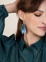 Boucles d'oreilles Céleste bleu pétrole thumbnail