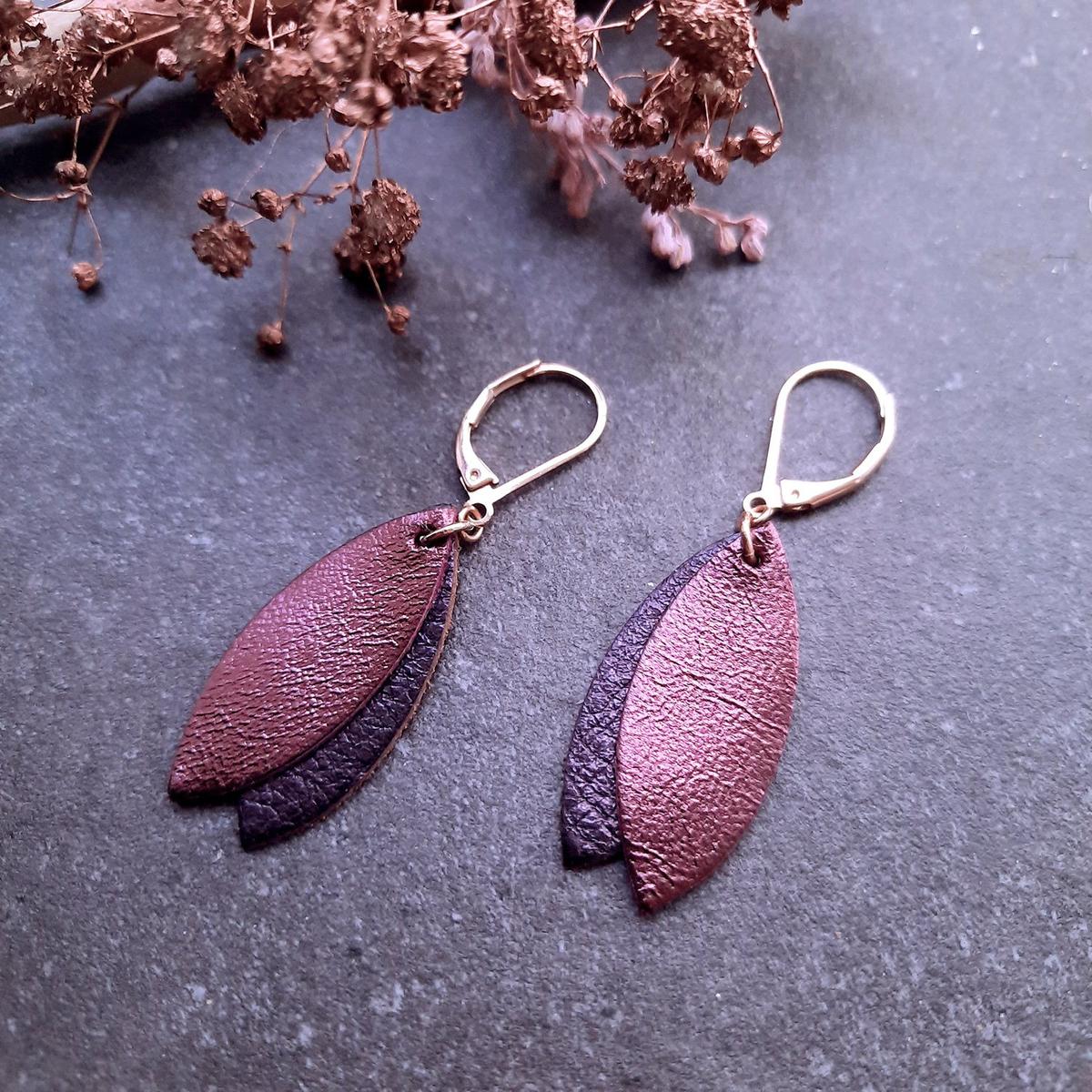 Boucle d'oreille MINI PETALE Cassis thumbnail