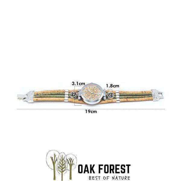Montre bracelet femme en liège "Green Flower" thumbnail