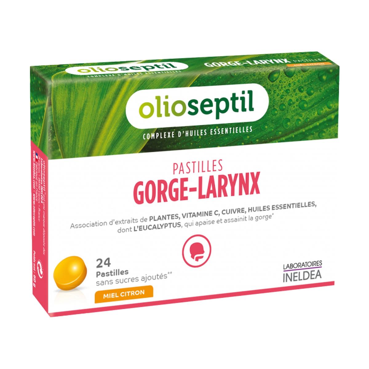 Gorge et larynx Olioseptil (miel et citron) 24 pastilles (Citron thumbnail