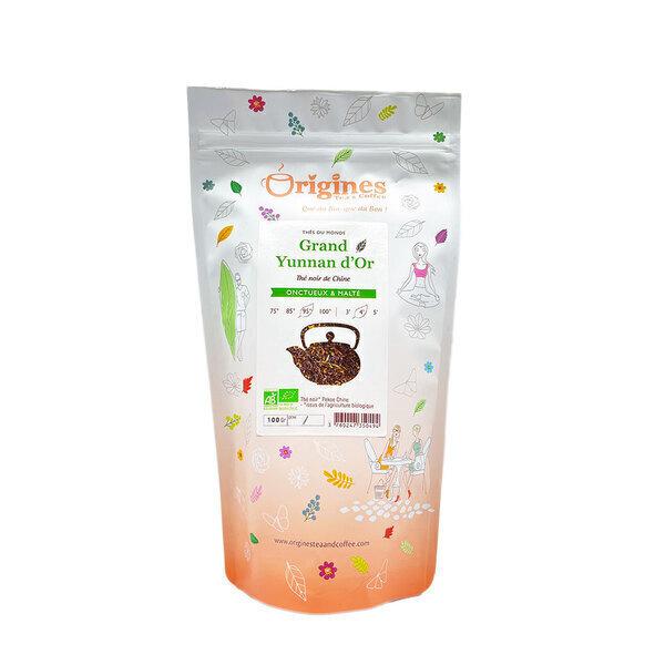 Thé Noir Bio Grand Yunnan d'Or - Chine - Sachet 100g