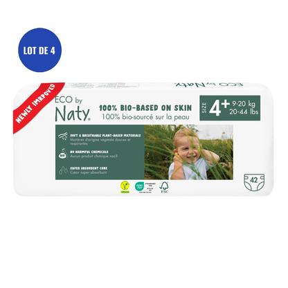 Pack 4x42 Couches écologiques - Taille 4+, 9-20 kg