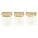 Set de 3 boites carrées en verre et bambou 80cl thumbnail