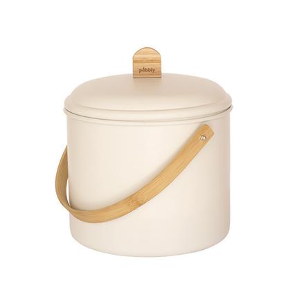 Seau à compost d'intérieur métal et bambou 7L