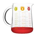 Verre Mesureur en verre et silicone rouge 1L thumbnail