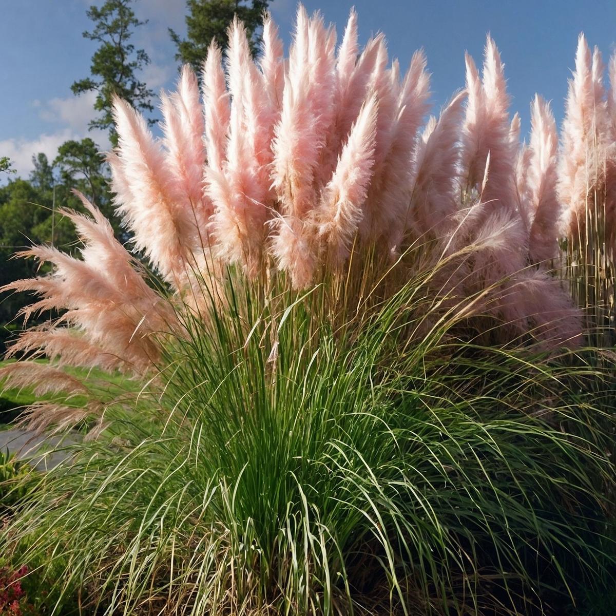 Herbe de la pampa 'Cortaderia' rose - lot de 3 thumbnail