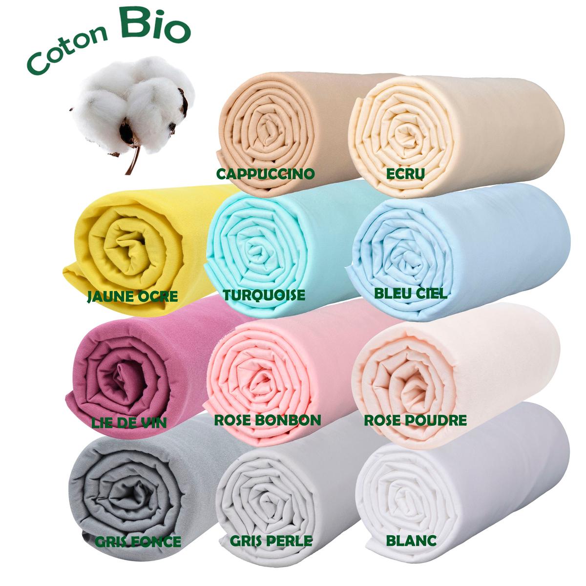 Lot éco x3 Draps housse bébé  jersey Bio peigné thumbnail
