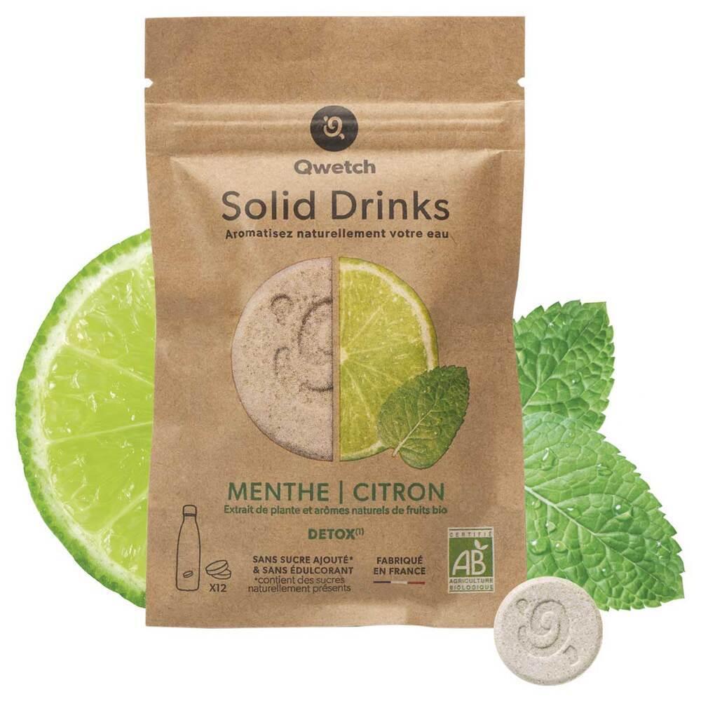 Solid Drinks bio Citron et Menthe 12 pastilles