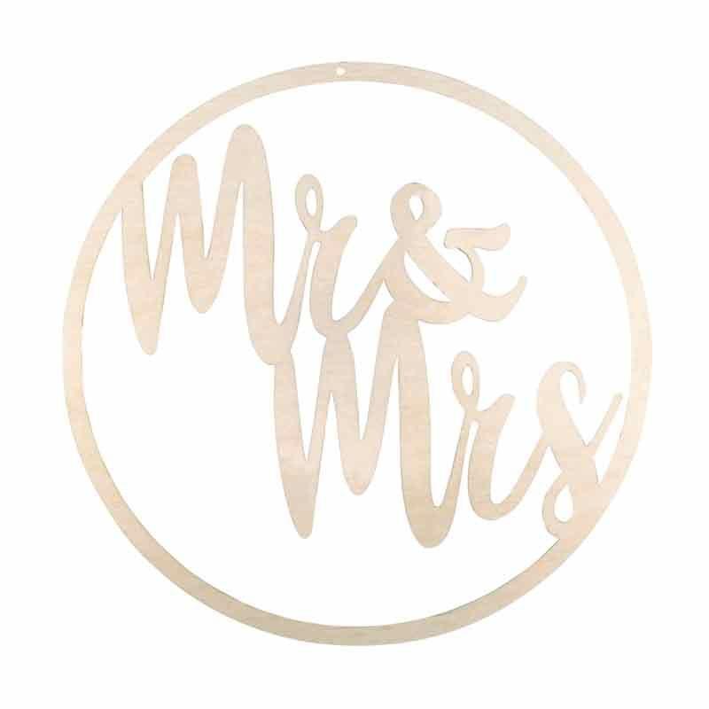 Décoration en bois 30 cm - Mr&Mrs thumbnail