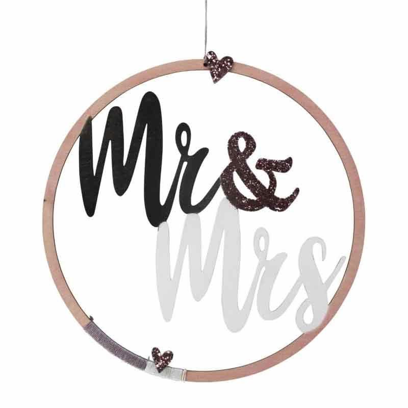 Décoration en bois 30 cm - Mr&Mrs thumbnail