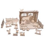 Kit Décor 3D Ferme en bois FSC 45 pièces thumbnail